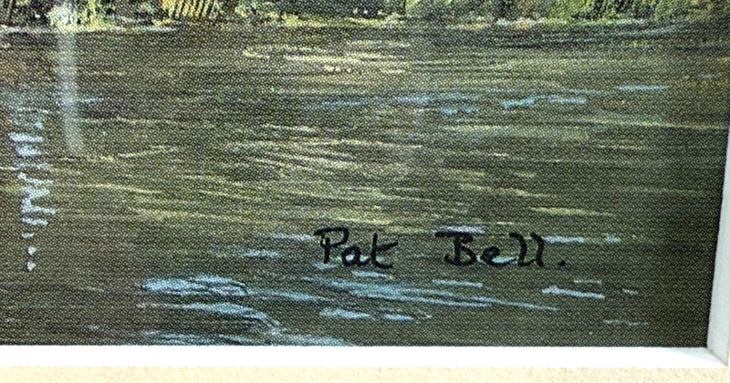 "Pat Bell Slade School Watercolor/Print? Church Landscape Framed Art Signed gallery