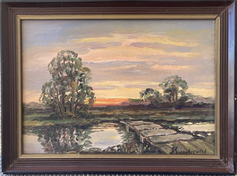 Impressionist Landscape Polish European Thick Strokes Textured Impasto 50’s/60’s