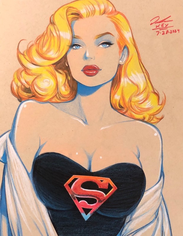 GORGEOUS ORIGINAL COMIC ART ILLUSTRATION STUNNING GIRL WOMAN