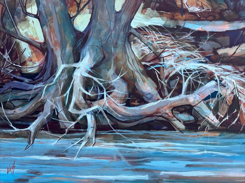 PAINTING LANDSCAPE LARGE 40 INCHES BILL VOSS Impressionist 29 BY 39 INCHES