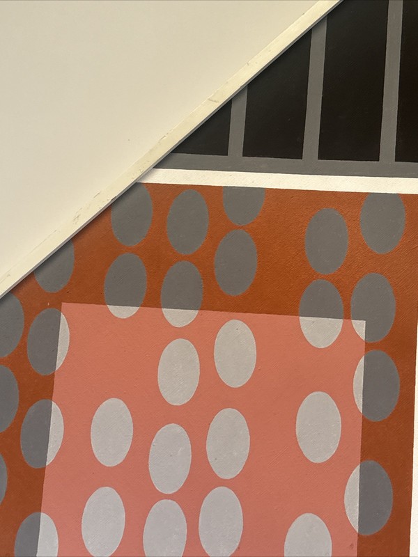 Claude Bentley Painting Abstract Pop Op Art Modernism Large Vintage New York gallery