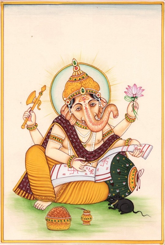 Ganesha Art Handmade Hindu Religion Ganpati Ganesh Ethnic Watercolor Painting