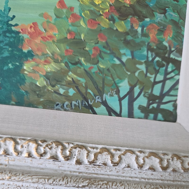 Original Mid Century Canadian Landscape Oil Painting On Board R.G.Maurice Framed gallery