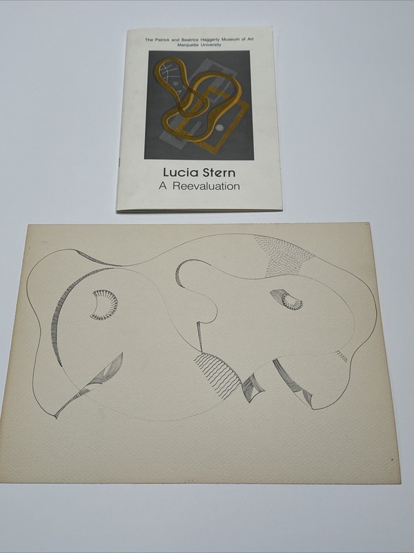 LUCIA STERN DRAWING MID CENTURY MODERN ABSTRACT EXPRESSIONISM CUBISM CUBIST INK