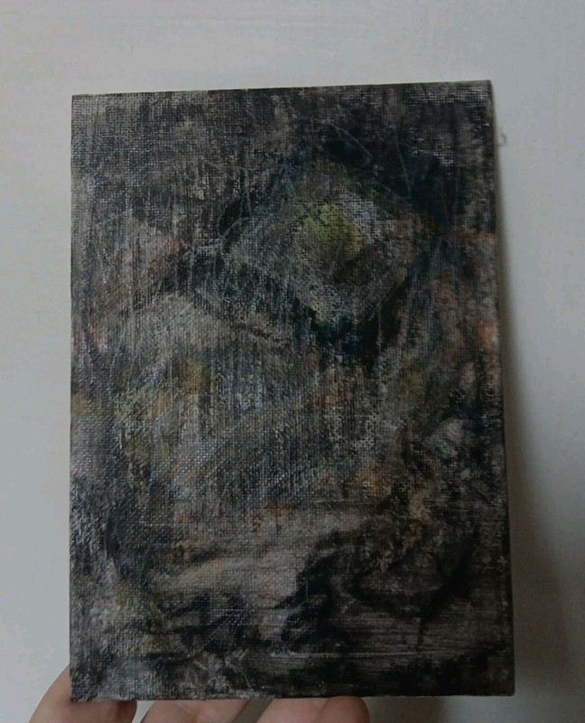 Vintage Original Painting Art Informel Brut Mixed Media Abstract Signed Leeroy