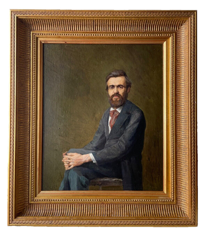 19th Fine Realist Oil on Canvas – Rare Portrait of GIUSEPPE VERDI