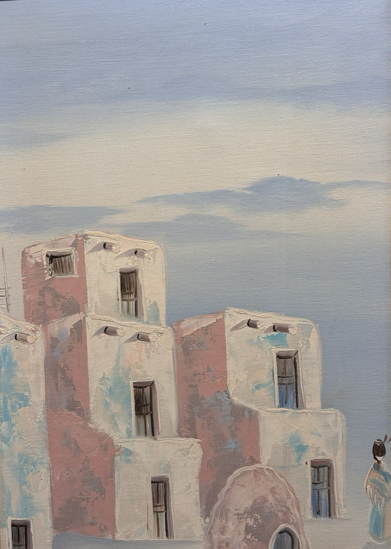 Original Signed Painting, Southwest Pueblo Adobe Homes, K. Mescal Oil On Canvas gallery
