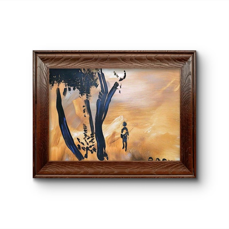 A Journey Original Abstract Figurative Acrylic Painting Paper Art by Basil gallery