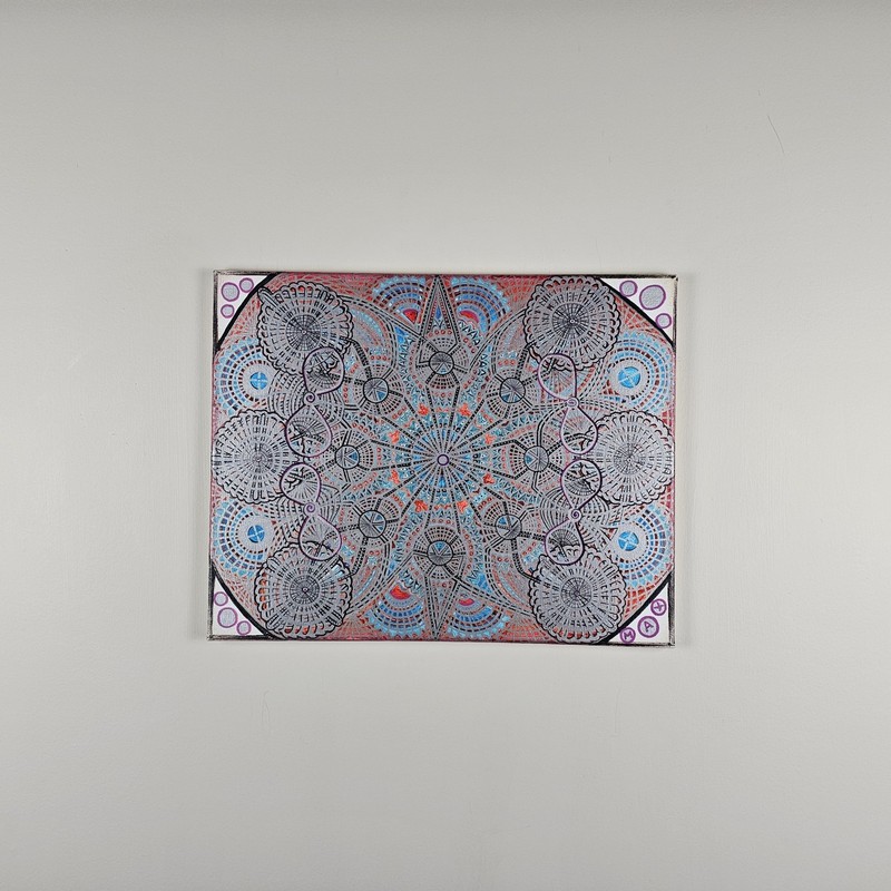 ART - Original Signed Modern Abstract Mandala Painting 20x16 Canvas Art gallery