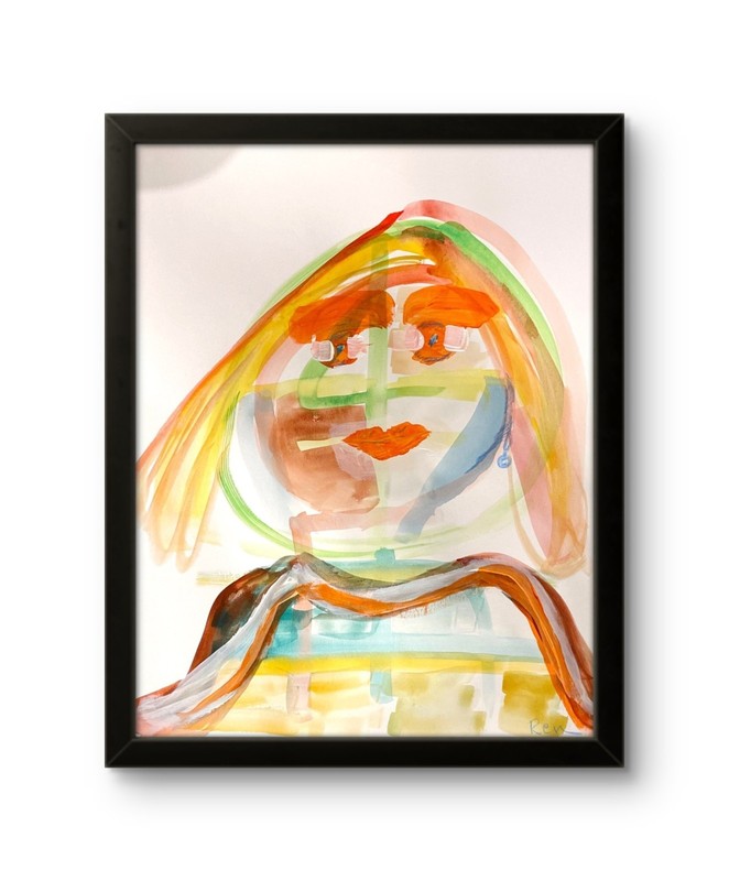 Expressive Split Face #15 11 X 14" Light Color Painting Paper
