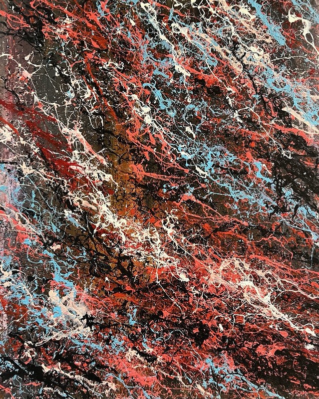 Jackson Pollock Style Acrylic Panting Wall Art Action Painting Decorative Art