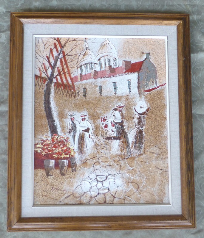 VINTAGE LATIN AMERICAN MEXICAN MODERNIST OIL PAINTING SIGNED P CHOINA CHAVEZ