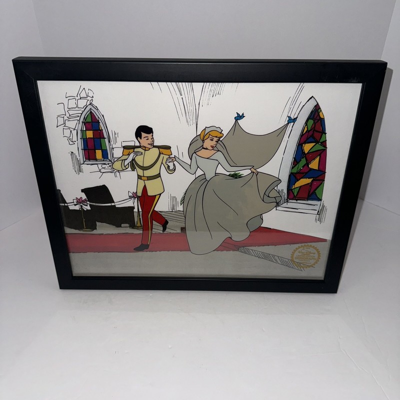 Disney Cinderella Prince Charming Framed Sericel Animation Art Limited Ed.