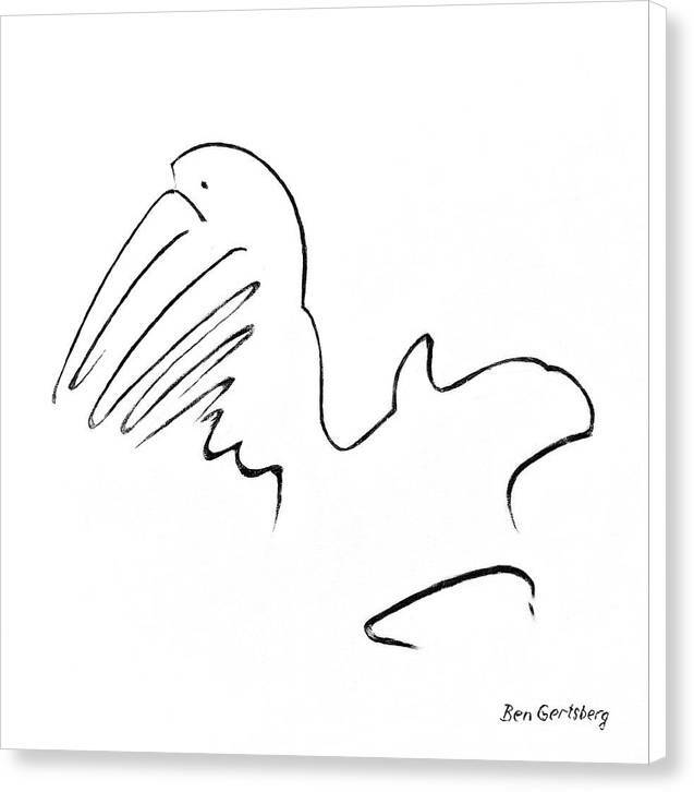 Pelican 3 – Original Abstract Acrylic and Charcoal Painting on Canvas