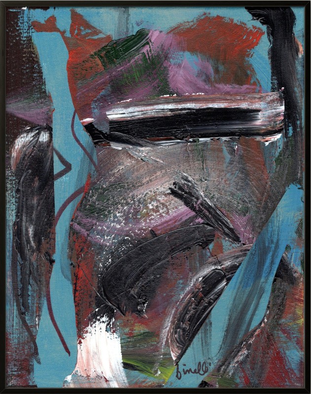 FINELLI ORIGINAL Acrylic Painting High Art Modern Collectible 11×14 COA G9Cc