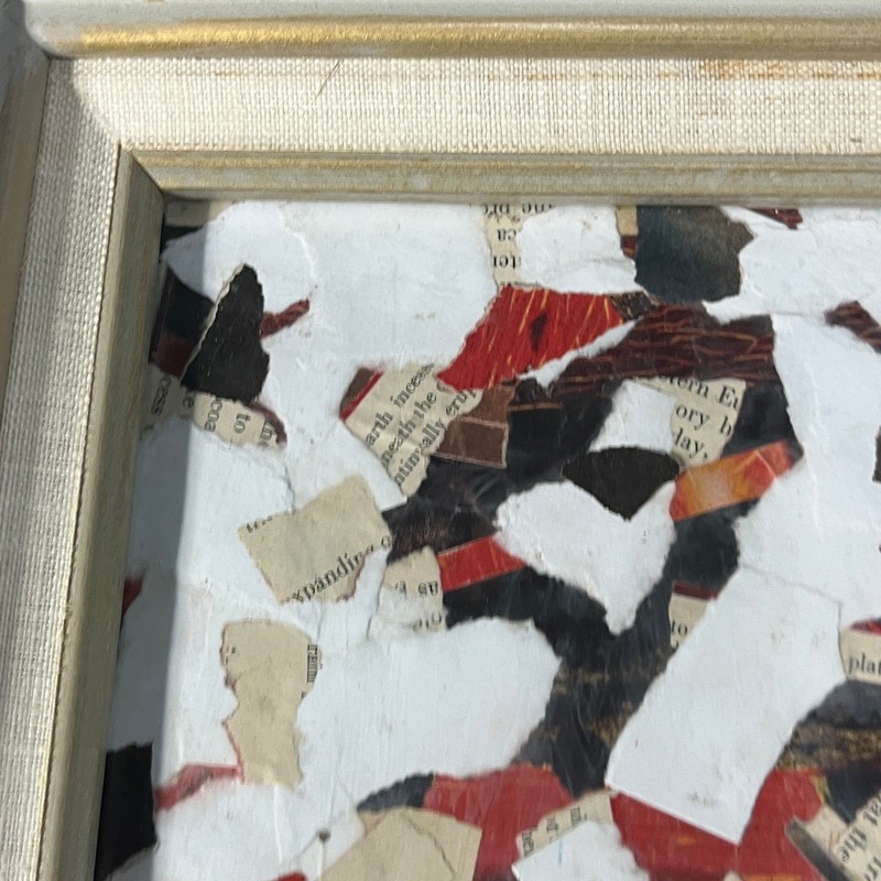 Original Framed Mixed Media Abstract Art Collage 11x13 "Center of the Earth I" gallery
