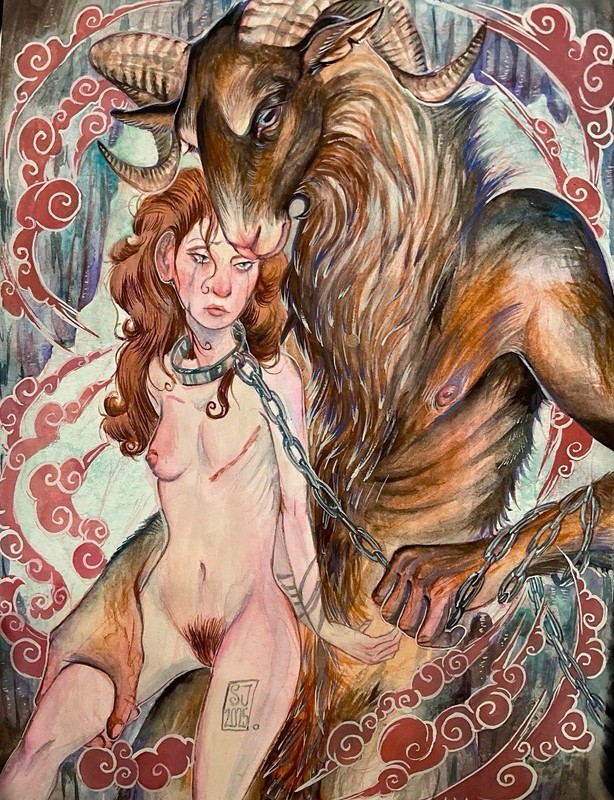 “The willing prisoner” Watercolor 2025 Original Painting By Sara L Jackson