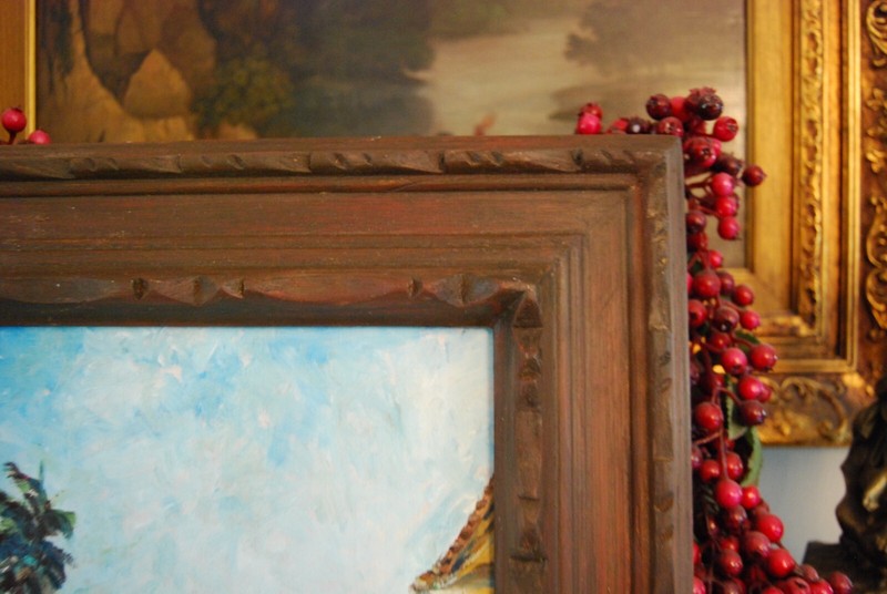 FRAMED ORIGINAL OIL "VIEW OF OLD COLONIAL TRINIDAD", CUBA ARTIST: HECTO VIDAL gallery