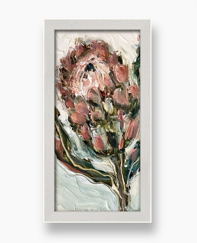 Protea African Flower Painting Framed • Afrohemian Decor • Afro Boho Art Series