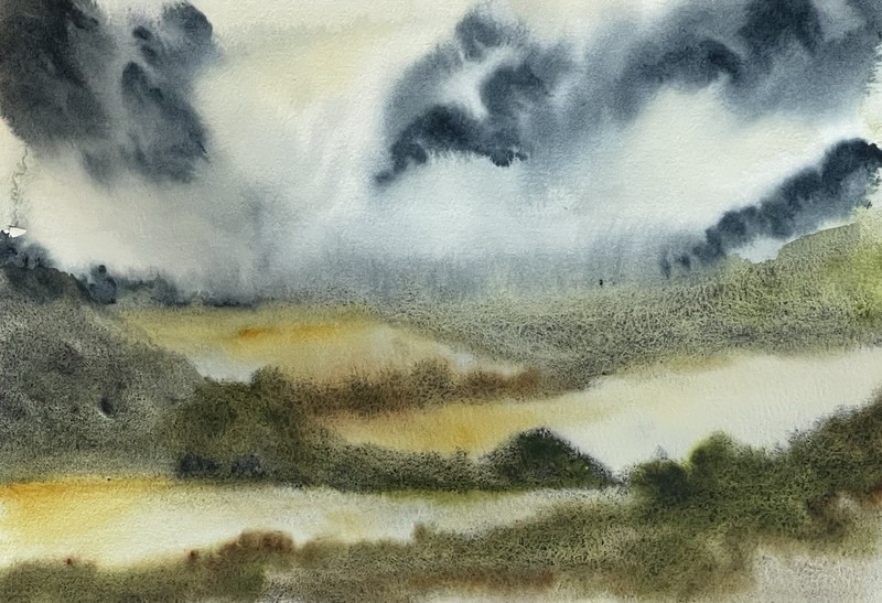 Original Watercolor Painting Signed By Heather Vilbrin Arist