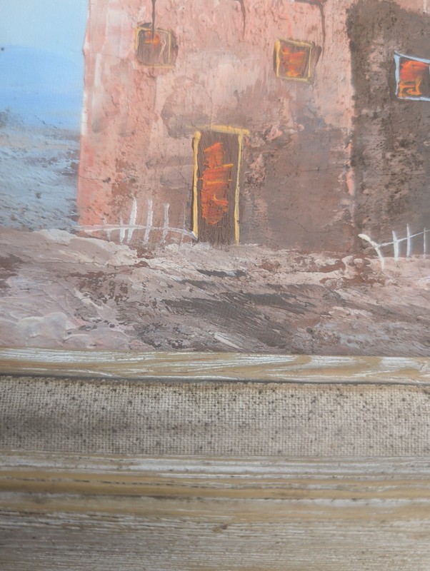 Original Oil Painting In Need Of Restoration From Mexico gallery