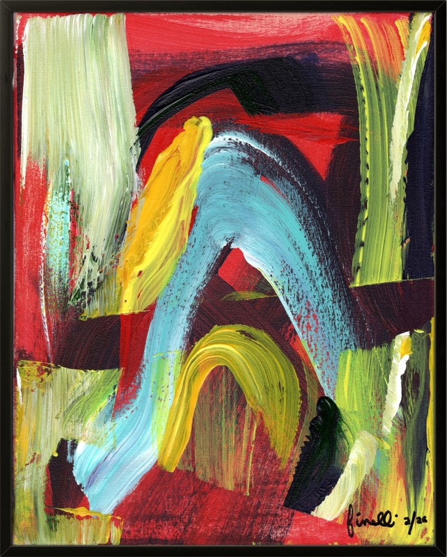 FINELLI ORIGINAL Acryllic Painting High Art Modern Collectible 11×14 COA G8T