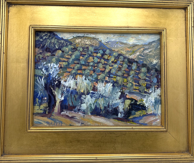 John Maurer Oil Painting "Olive Patterns" LANDSCAPE on Canvas Gold Gild Frame gallery