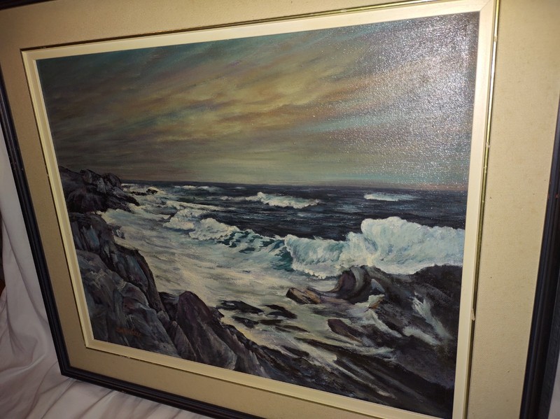 Dan Mackenzie Coastal Shoreline Acrylic Painting Waves on Rocks Maritime Art gallery