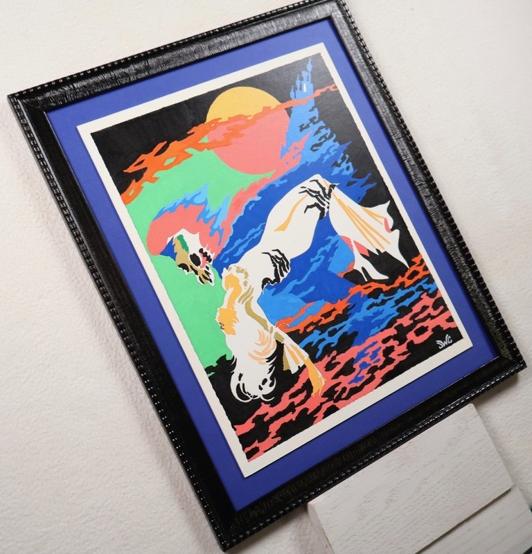 Vintage Paint by Number Reproduction "Monsters of the Supernational" Framed 60s gallery
