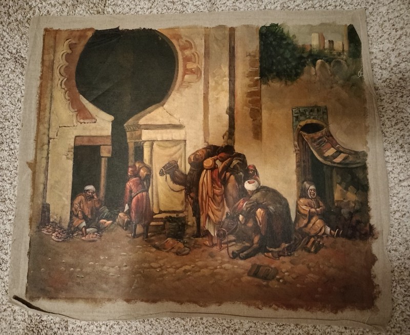 Turkish Oriental original painting, signed. Istanbul. Golden Bazar. 24X20(h)