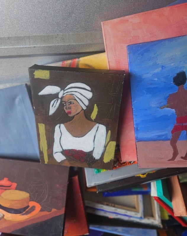 100 COLLECTION OF ORIGINAL ARTWORK SPECIFICALLY PAINTING ON CANVAS VARIOUS SIZES