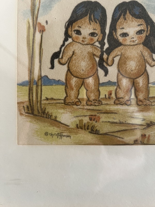 Silkscreen by Danish Artist Gerda Christoffersen Set Of 2 Framed And Matted gallery