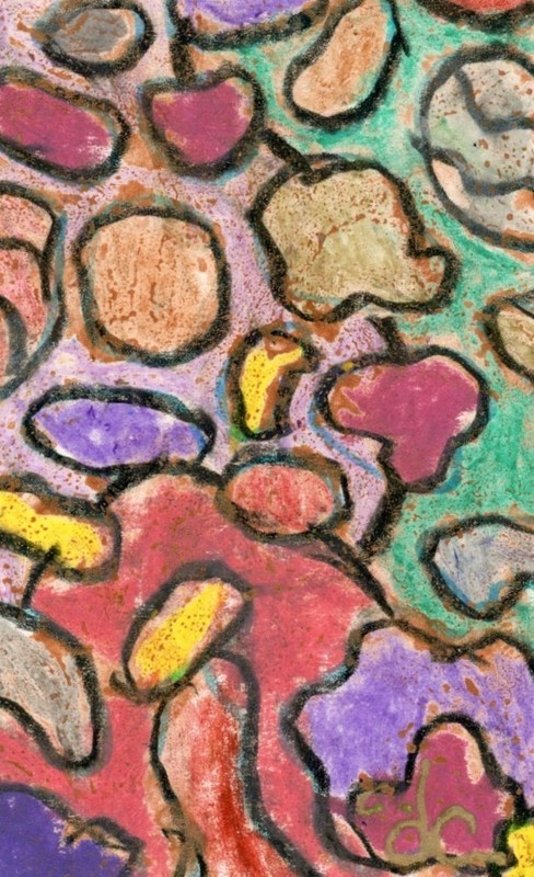 «LEFTOVERS» Abstract Expressionist WATERCOLOR Mixed-Media BIOMORPHIC PAINTING