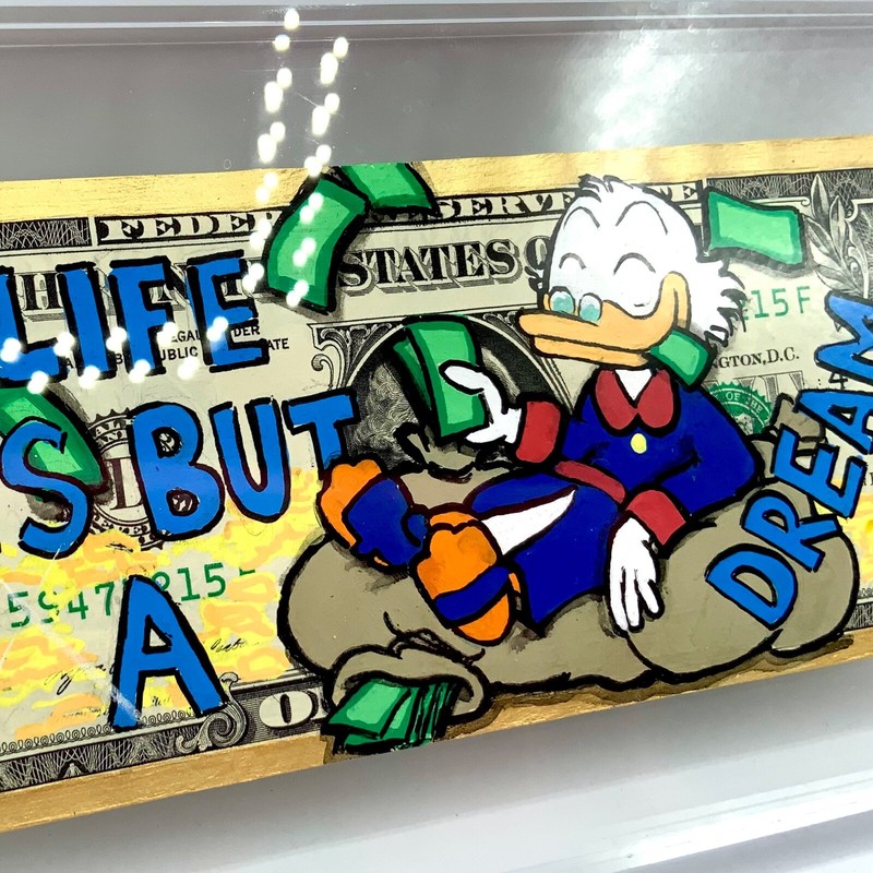 Uncle Scrooge Rich Dream Life Money Art Hand-painted on Real U.S 1 Dollar Bill gallery