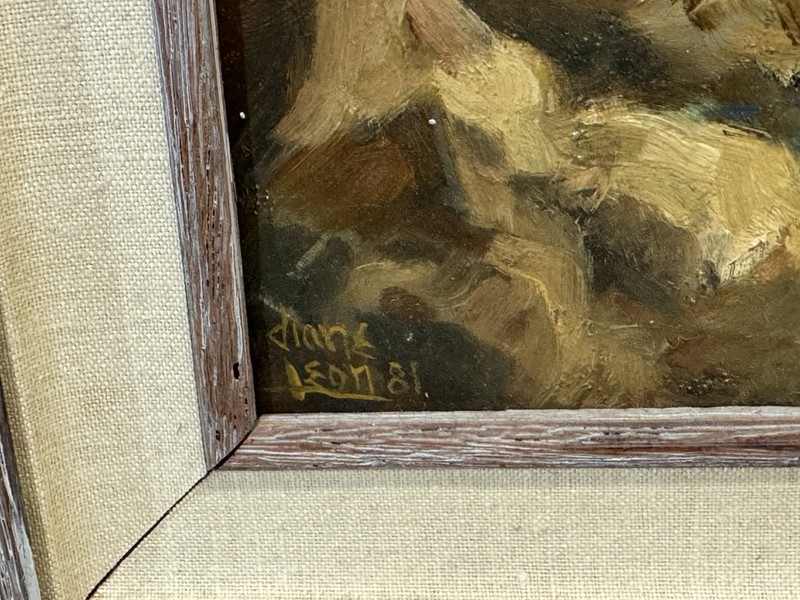 Vintage Painting On Board Signed Framed gallery