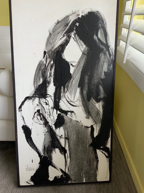 ORIG SIGNED OIL PAINTING ON CANVAS BY GINO F. HOLLANDER 40 x 20