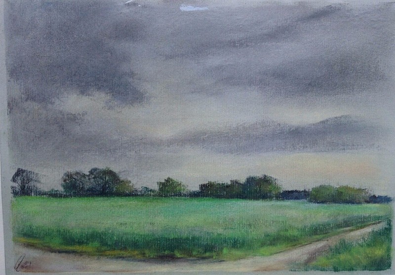 Franz Ehmke *1928 -2018 DDR Painter ° 'Wheatfield. Blankenfelde Lübarser Weg' gallery