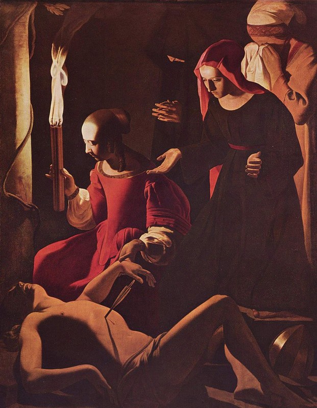 oil painting handpainted on canvas»saint sebastian treated by irene»@N10134