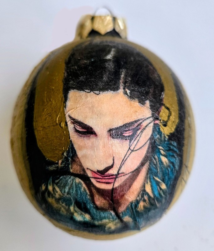 Manuel Nunez signed Ornament – One-of-a-kind mixed media. «Jewels for the Tree»