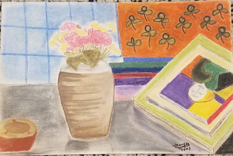 Beautiful Pastel Painting 12X16 Still Life » By the window» by Liliana Beaujon