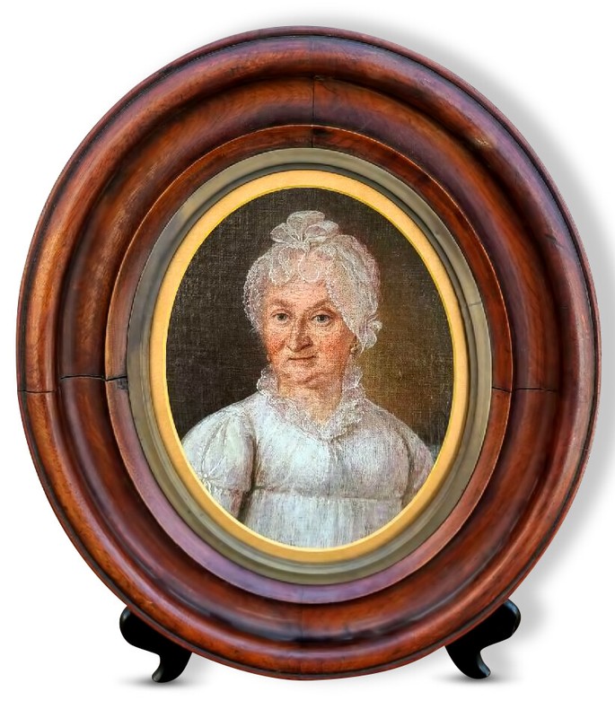 Early American Portrait, c.1830s, Original Frame, New England, American Unsigned