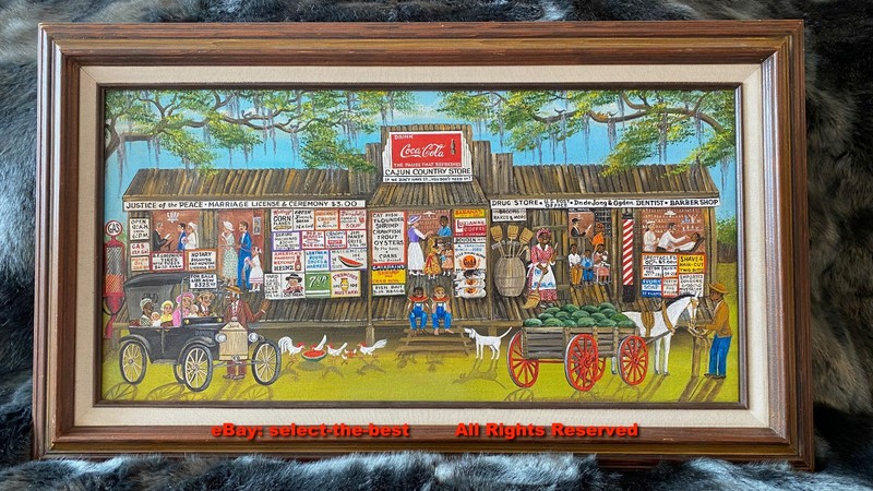 RARE Almarie Pittman Little ’82 CAJUN COUNTRY Store COCA-COLA Folk Art * REDUCED