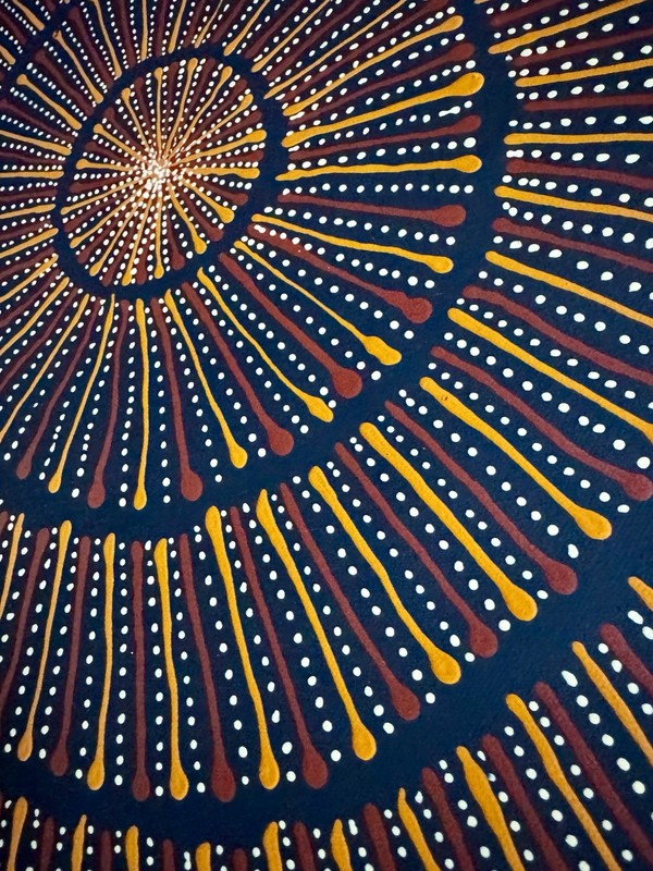 Mary Rumble Pitjara.Highly Collectable Aboriginal Art. Incl COA and photo's gallery