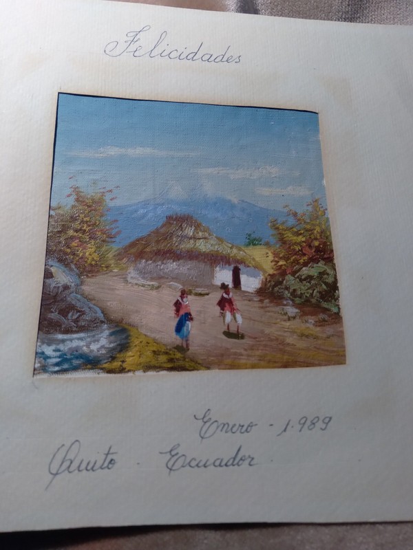 Original painting from Quito Ecuador-part of an orginal Christmas card