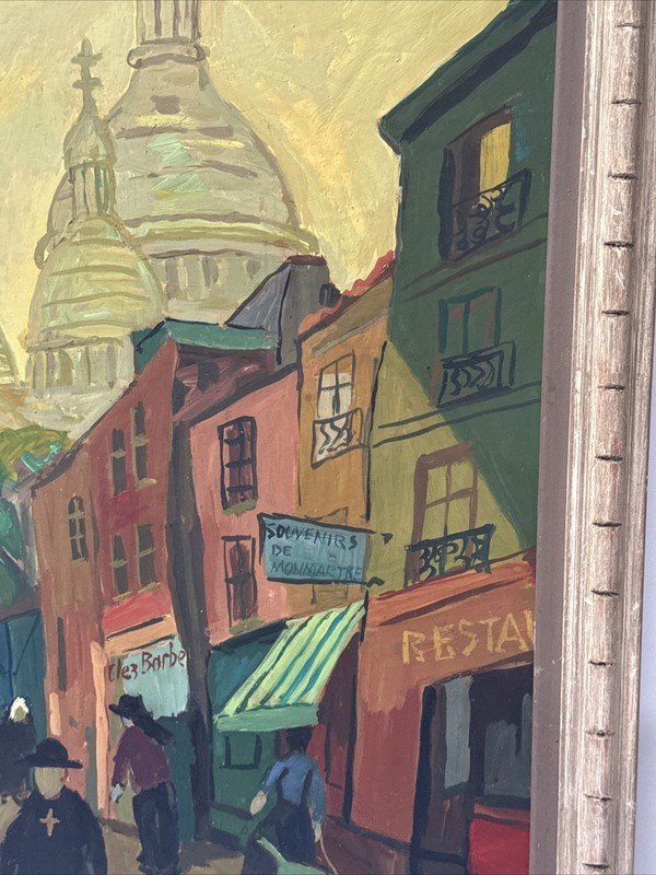 Mid Century Painting Modernism Paris France 1950’s John Carlson Vintage Street gallery