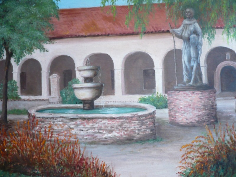 BEATRICE McEACHERN, MISSION SAN FERNANDO REY, CALIFORNIA LANDSCAPE IMPRESSIONIST gallery