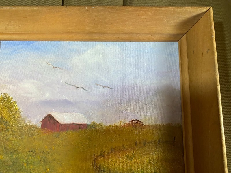 Jacquelyn Battle "Barn And Farm Landscape Scene" - Oil Painting - Signed/Framed gallery