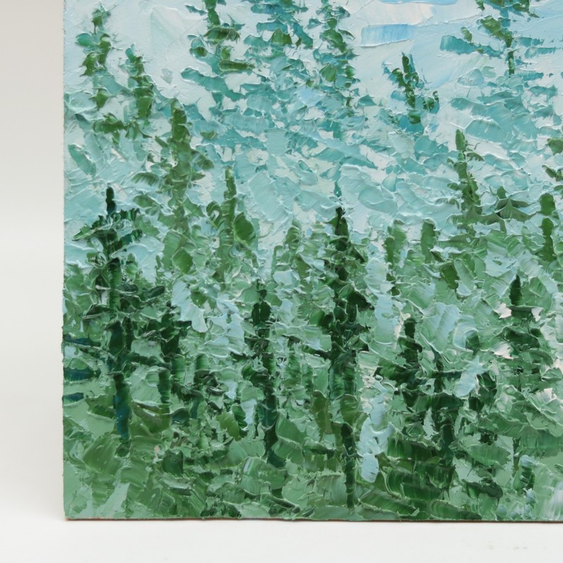 Original Forest Oil Painting Fog Landscape Mountain Art Nature Canvas Wall Decor gallery