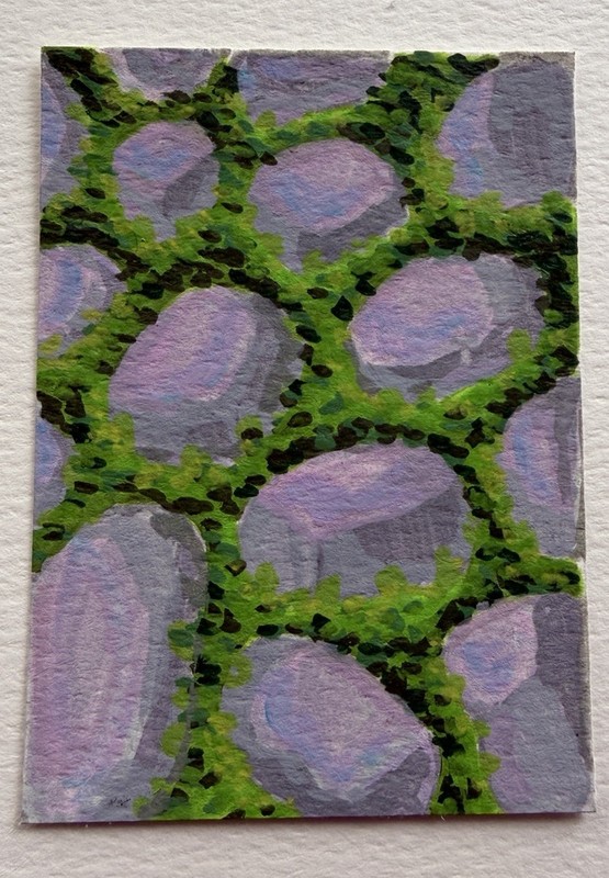 ACEO Original Acrylic Marker Rock Landscape 2.5×3.5 Art Card By Kayla GS