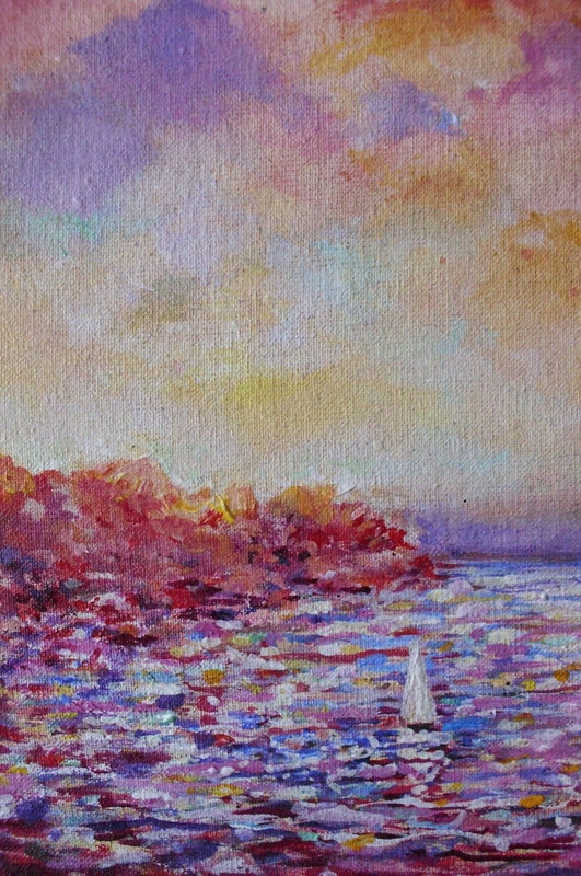 IMPRESSIONIST " SAILING IN THE AFTERNOON " PAINTING gallery